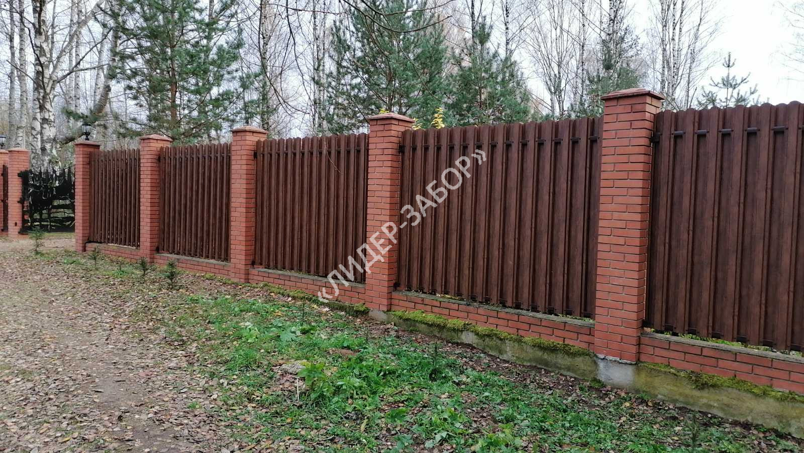 Цена Забор из штакетника под дерево металлический цвет Античный дуб в Москве Купить Забор из штакетника под дерево металлический цвет Античный дуб